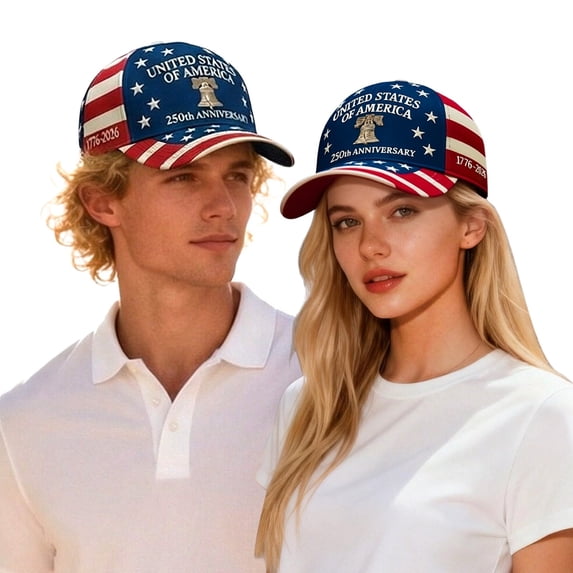 250 Anniversary USA Hat - Adjustable 250 Year American Anniversary Hat, Retro Embroidered Cap for 250th Anniversary Couple Gifts