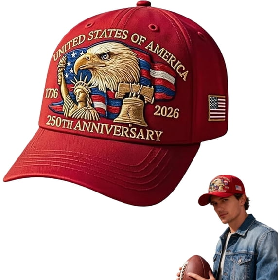 250 Anniversary USA Hat - Adjustable 250 Year American Anniversary Hat, Retro Embroidered Cap for Men Women Gifts