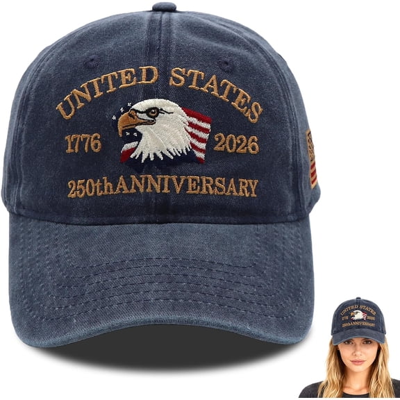 250 Anniversary USA Hat Adjustable Patriotic Hats for Men Women 250th Anniversary Hat in American Eagle Flag Baseball Cap