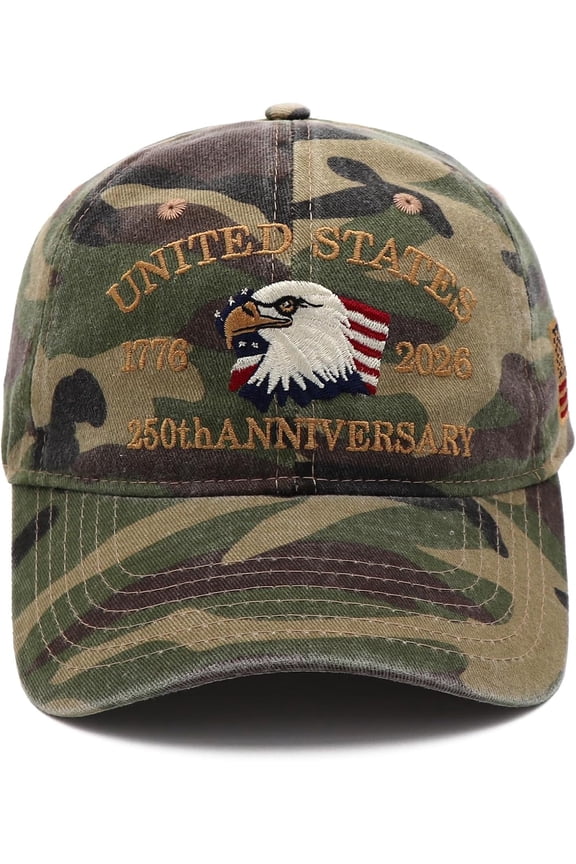 250 Anniversary USA Hat – Adjustable United States 250 Year American Anniversary Hat,Eagles Embroidery Patriotic Baseball Cap