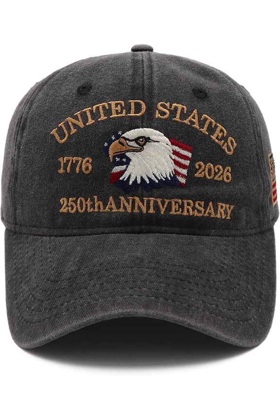 250 Anniversary USA Hat - 250 Merchandise, 250 Year American Anniversary Hat Eagle Patriotic Embroidery Hat