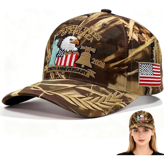 250 Anniversary USA Hat,America 250 Merchandise Embroidered 1776-2026 Hat Adjustable Eagle Caps Patriotic Hats for Men Women
