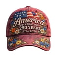 thumbnail image 1 of 250 Anniversary USA Hat American 250th Liberty Cross Patriotic Printed Pattern Baseball Cap for Men Women,E, 1 of 3