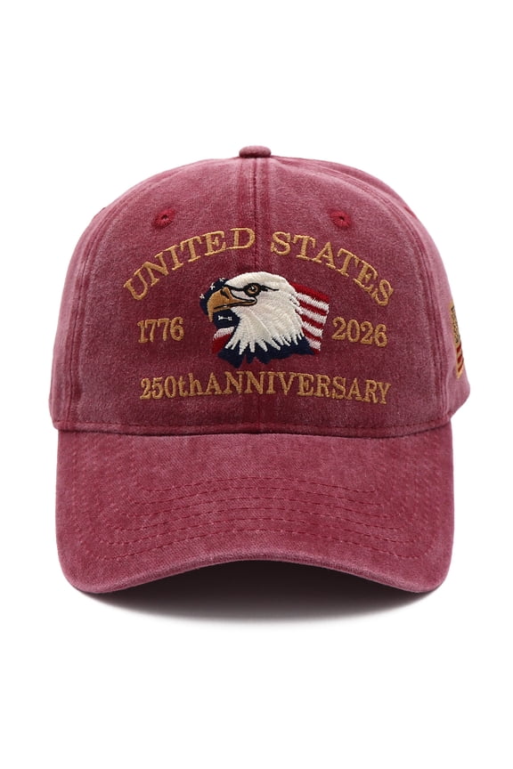 250 Anniversary USA Hat, Embroidered Adjustable 1776-2026 250th Anniversary Retro Eagles Patriotic Baseball Cap