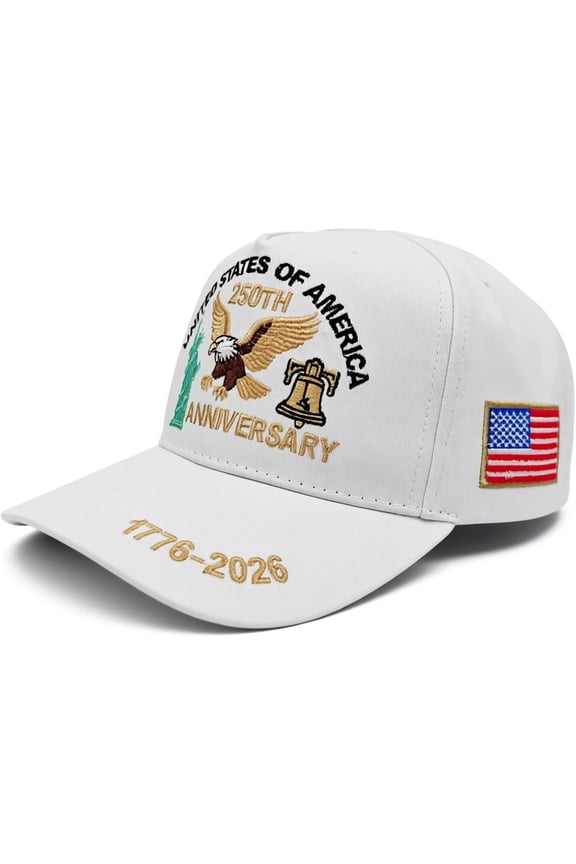 250 Anniversary USA Hat Embroidered Adjustable 250 Anniversary USA Hat,Patriotic Bald Eagle Baseball Cap for Men Women Gifts