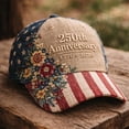 thumbnail image 1 of 250 Anniversary USA Hat Patriotic Baseball Cap 1776-2026 Adjustable USA 4th of July American Flag Retro Denim Baseball Cap White, 1 of 2