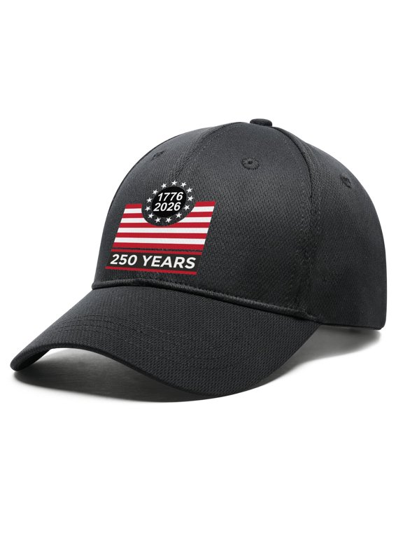 250 Anniversary USA Hat, Patriotic Commemorative Cap for Men and Women, Includes Special Coin, Ideal for Patriotic Gatherings and Historical Celebrations, Adjustable Design for Comfortable Fit,Black