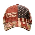 thumbnail image 1 of 250 Anniversary USA Hat, We the People Patriotic Hat, Vintage Floral American Flag Baseball Cap, Red White Blue USA Flag Trucker Hat for Men Women, #C, 1 of 7