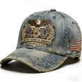 thumbnail image 1 of 250 Anniversary USA Hat United States 1776–2026,Embroidery Distressing Patriotic Baseball Cap, July 4th Freedom Hat Blue, 1 of 2