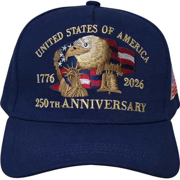 250 Anniversary USA Hat – United States 250th Anniversary Adjustable Patriotic Baseball Cap, Commemorative American Hat