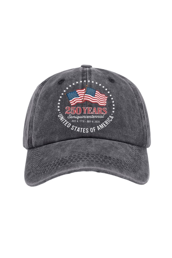 250 Anniversary USA Hat United States 250th Anniversary Adjustable Patriotic Baseball Cap Commemorative American Heritage,Black