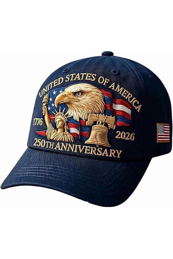 250 Anniversary USA Hat – United States 250th Anniversary Adjustable Patriotic Baseball Cap, Commemorative American Heritage