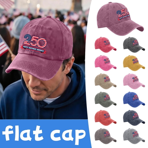250 Anniversary USA Hat United States 250th Anniversary Hat Bald Printed Patriotic Baseball Cap Adjustable 250 Year American Cap,Dark Gray