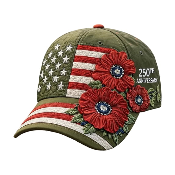250 Anniversary USA Hat, United States 250th Commemorative Hat, 3D Printed Baseball Caps , Adjustable 250 American Cap-Army Green