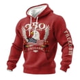 thumbnail image 1 of 250 Anniversary USA Hoodie, Mens Patriotic Hoodies American Flag Eagle Shirt Long Sleeve Casual Waffle Pullover Hoodies with Pocket, 1 of 3