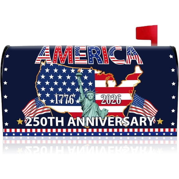 250 Anniversary USA Mailbox Covers Magnetic, 21" X 18" 250 Years America Magnetic Mailbox Cover Standard Size, 4th of July Patriotic 1776-2026 Mail Post Box Covers for Outdoor Yard Garden Decor