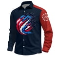thumbnail image 1 of 250 Anniversary USA Mens Buttons Down Shirt Long Sleeve 4th of July Shirts Casual Patriotic Usa Flag Graphic Lapel Soft Tops, 1 of 4