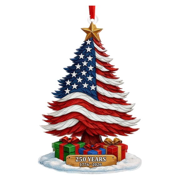 250 Anniversary USA Ornament, 2D Acrylic USA 250th Anniversary, America 250 Merchandise, America 250th Birthday Gifts, Patriotic 4th of July Decorations