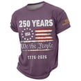 thumbnail image 1 of 250 Anniversary USA Polo Shirt, 250 Anniversary USA Merchandise Printed Short Sleeve T-Shirt Purple Size XL, 1 of 5