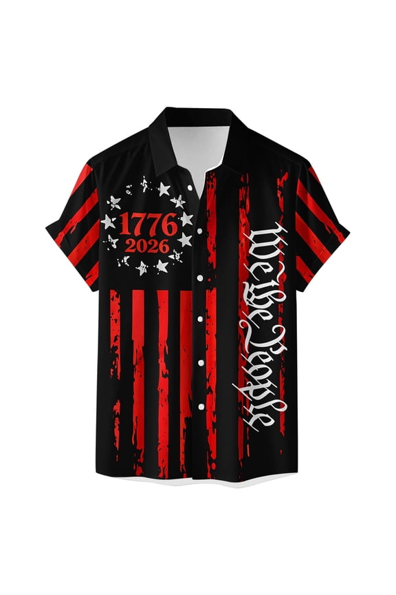 250 Anniversary USA Polo Shirt Mens Shirts Short Sleeve Tropical Button Down Shirts Summer Beach Shirt