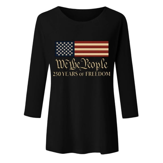 250 Anniversary USA Shirt 250th 3/4 Sleeve Graphic Patriotic Wear Birthday T Shirt
