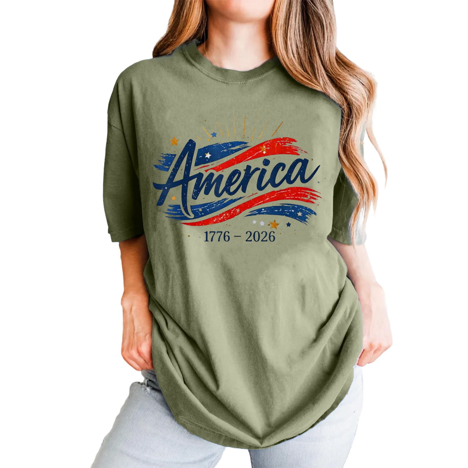 250 Anniversary USA Shirt American Falg Print Short Sleeve 250th ...