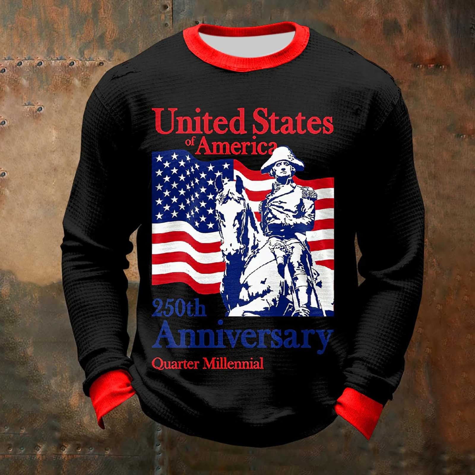 250 Anniversary USA Shirt Crewneck Pullover Sweatshirts Men's Tshirts ...