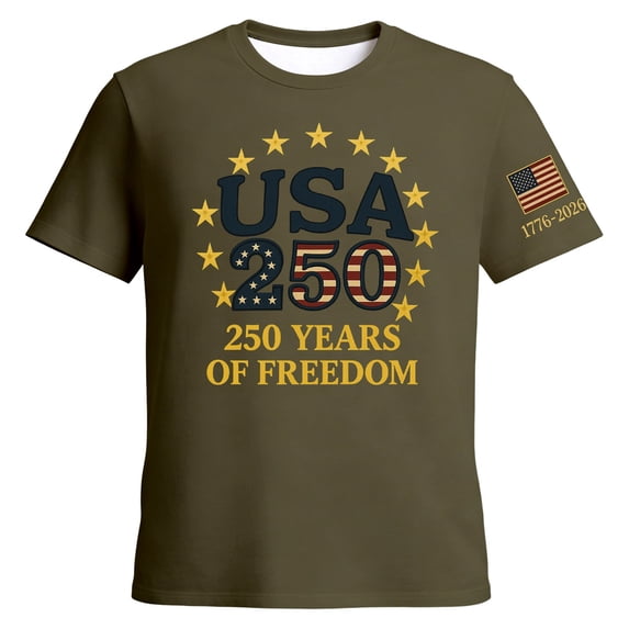 250 Anniversary USA Shirt Crewneck Pullover Tops Men's Tshirts Shirts Short Sleeve T Shirt, Crew Neck Tee