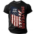 thumbnail image 1 of 250 Anniversary USA Shirt Men 250th America Birthday Crewneck Pullover Short Sleeve T Shirt 1776-2026 Crew Neck Tee, 1 of 2