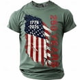 thumbnail image 1 of 250 Anniversary USA Shirt Men 250th America Birthday Crewneck Pullover Short Sleeve T Shirt 1776-2026 Crew Neck Tee, 1 of 2