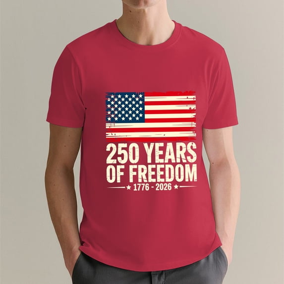 250 Anniversary USA Shirt Men 4th of July Shirts 1776-2026 250th Birthday T-Shirt Patriotic Shirts Tops, OdeJous T-Shirt Wine Red, S