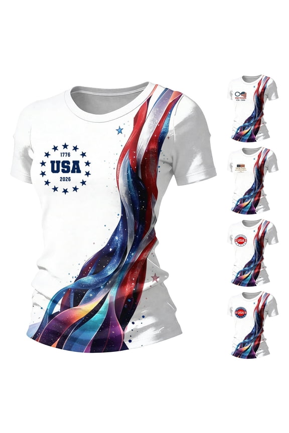 250 Anniversary USA Shirt for Mens CrewNeck Short Sleeves Printed Shirts, Mens Tops 1776-2026 Colorful Striped Graphic Tees T-Shirt, 250 Anniversary Summer Going Out Tops Blue S
