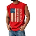 thumbnail image 1 of 250 Anniversary USA Shirt Mens Tank 1776-2026 American Flag Print Sleeveless Crew Neck T-Shirt Retro Graphic Regular Fit Home Wear Workout Muscle Tops, Red, L, 1 of 3