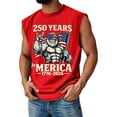 thumbnail image 1 of 250 Anniversary USA Shirt Mens Tank Patriotic USA Flag Print Crew Neck Sleeveless Shirts Retro Graphic Regular Fit Home Wear Breathable Tee, Red, #01 Red, 1 of 3