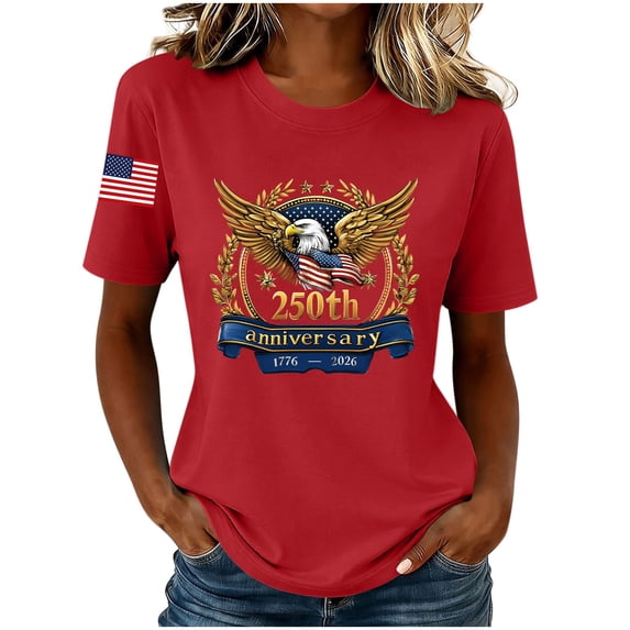 250 Anniversary USA Shirt Women 250Th Anniversary Tshirt 1776-2026 Patriotic Shirts American Flag Eagle Tops