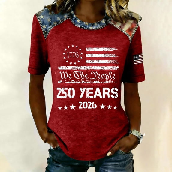 250 Anniversary USA Shirt Women 250Th Anniversary Tshirt 1776-2026 Patriotic Shirts American Flag Eagle Tops
