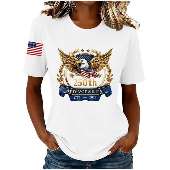 250 Anniversary USA Shirt Women 250Th Anniversary Tshirt 1776-2026 Patriotic Shirts American Flag Eagle Tops