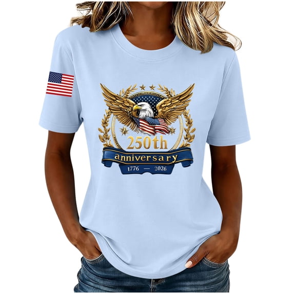 250 Anniversary USA Shirt Women 250Th Anniversary Tshirt 1776-2026 Patriotic Shirts American Flag Eagle Tops