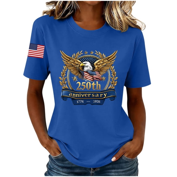 250 Anniversary USA Shirt Women 250Th Anniversary Tshirt 1776-2026 Patriotic Shirts American Flag Eagle Tops