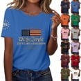 thumbnail image 1 of 250 Anniversary USA Shirt for Women American Flag Freedom Graphic T-Shirts Patriotic Casual Short Sleeve Tees Tops Wine 3XL, 1 of 4