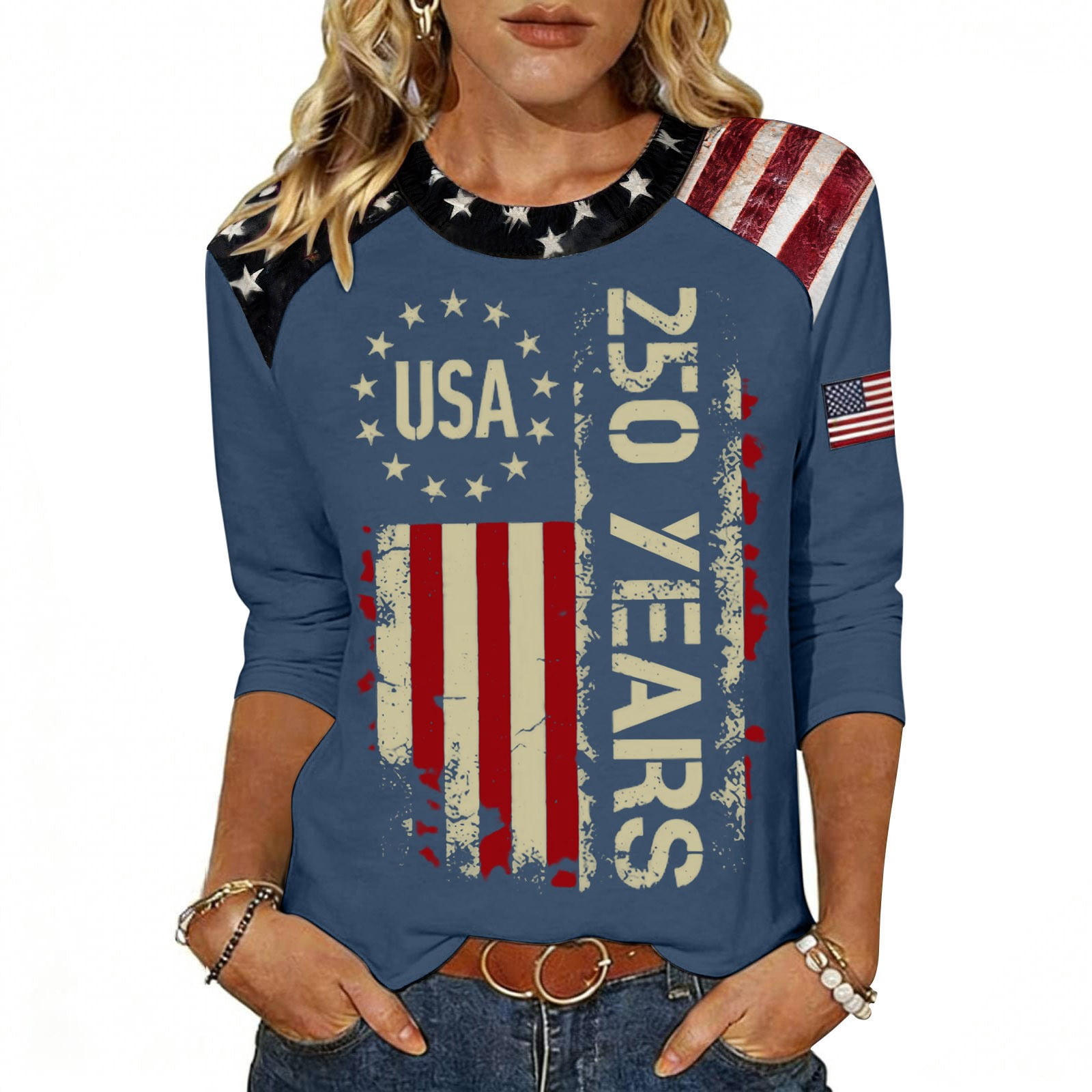 250 Anniversary USA Shirt for Women Birthday Woman Clothes 2026 Trendy ...