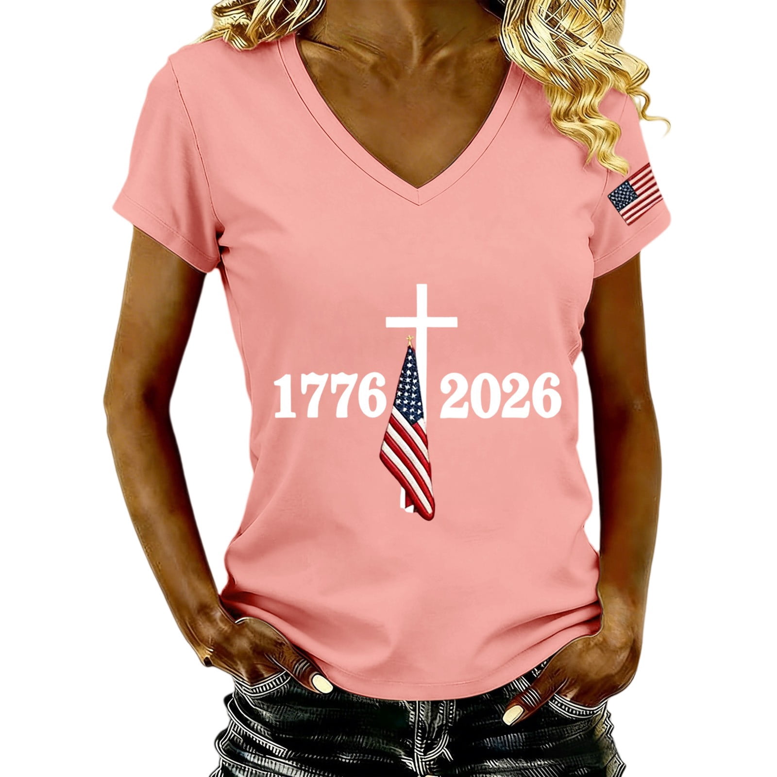 250 Anniversary USA Shirt for Women Patriots 2000s Clothes 2026 Spring ...