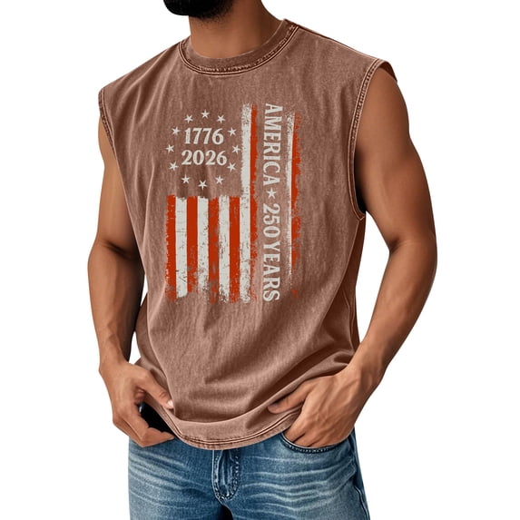 250 Anniversary USA Shirts Mens 250th American Flag Tank Tops 4th of July Tshirt Happy 250 Years Birthday 1776 Tee