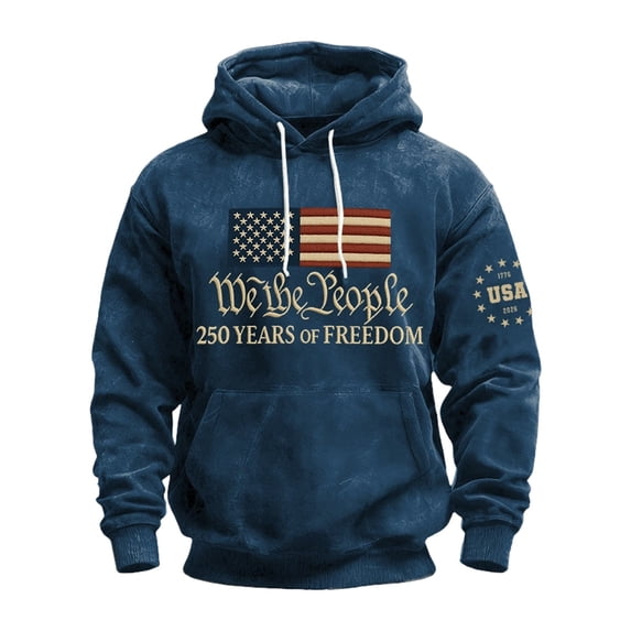 250 Anniversary USA Sweatshirt Men American Flag Hoodies 250th Anniversary Long Sleeve Shirts Fashion Pullover #41