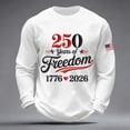 thumbnail image 1 of 250 Anniversary USA Sweatshirt Men American Flag Sweatshirt Long Sleeve Waffle 250th Anniversary Shirt, 1 of 3