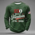 thumbnail image 1 of 250 Anniversary USA Sweatshirt Men American Flag Sweatshirt Long Sleeve Waffle 250th Anniversary Shirt, 1 of 3