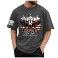 thumbnail image 1 of 250 Anniversary USA T Shirt Men USA Flag Independence Short Sleeve Tee Tops USA Memorial Day Tee Tops Red (Dark Gray,M), 1 of 6
