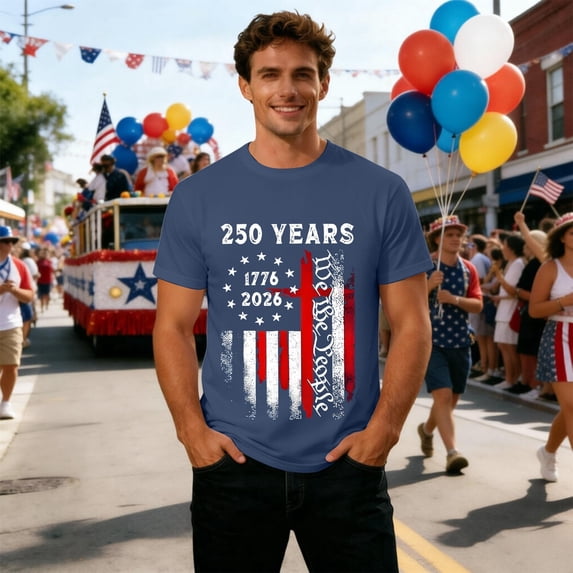 250 Anniversary USA Unisex Soft Breathable Short Sleeve Casual Couples Matching Tee 4Th of July Mens Shirt Navy XXXXL