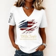 thumbnail image 1 of 250 Anniversary USA V Neck Shirt for Women 250th Birthday Patriotic American Flag T-Shirt, 1 of 4