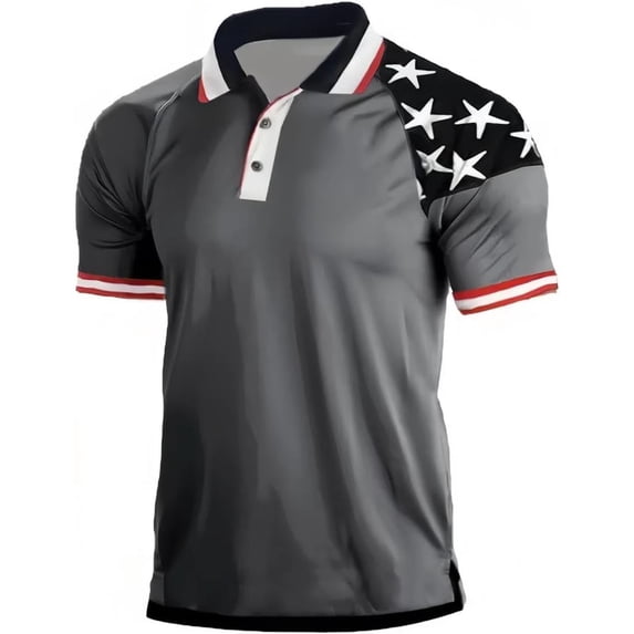 Polo Shirts for Men Independence Day Patriotic Tee Tops Comfort Lightweight Us Flag Print 250 Anniversary Short Sleeve T Shirts